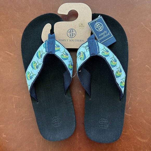 Simply Southern Other - Simply Southern Flip Flops, NWT, Marine Straps, M (8.5/9.5)